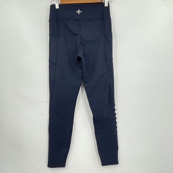 Tuckernuck Navy Blue Trellis Check High Rise Compression Leggings Size Small - Picture 4 of 5